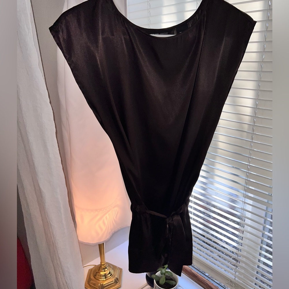 New York & Company, Brown silk top, size XS